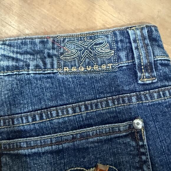 NWT Request Jeans 32 Bootcut Rhinestone Bling Pockets Stretch Denim Mid Rise - Picture 7 of 11